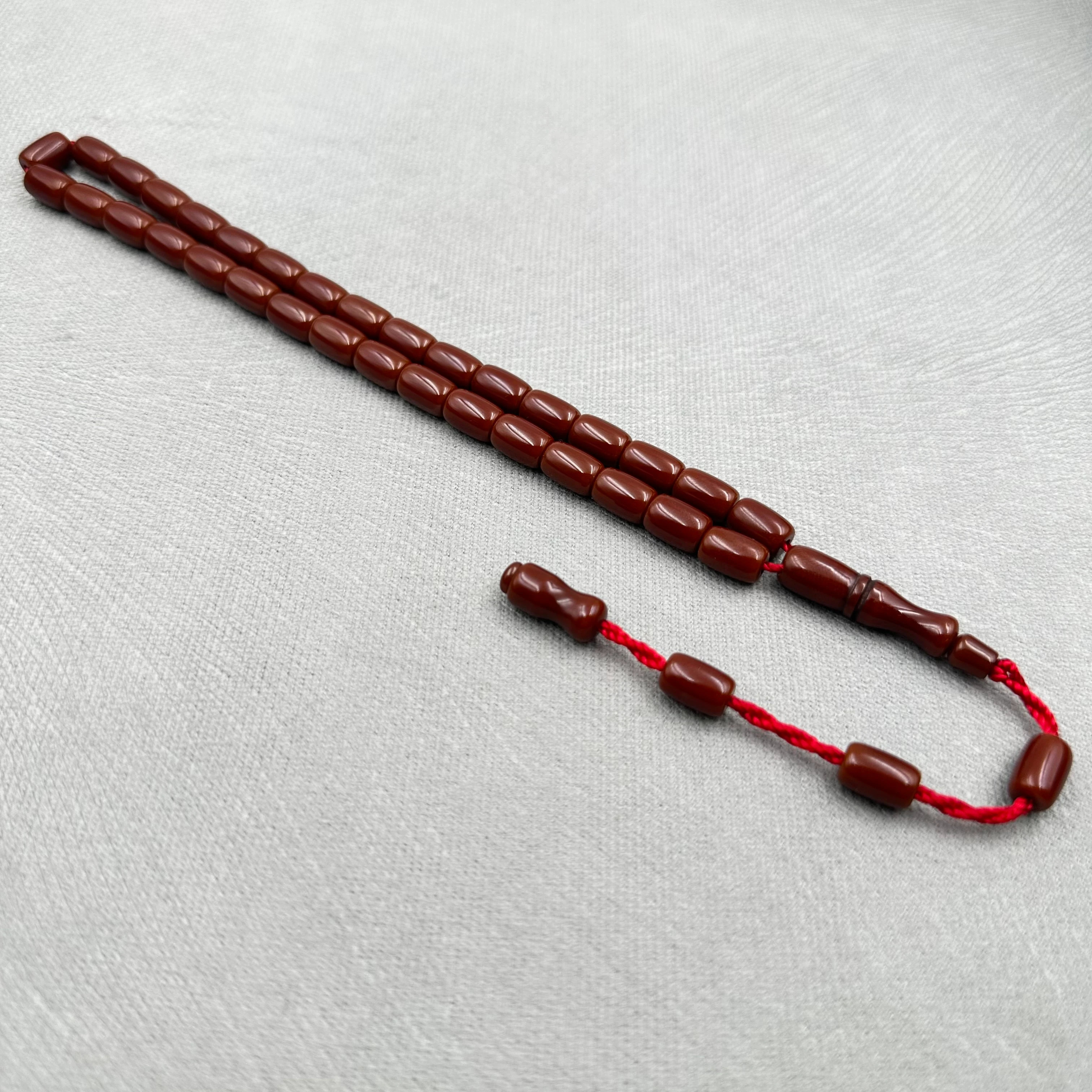 Kestane Kahverengi Parlak Kapsül Kesim Sıkma Kehribar Tespih